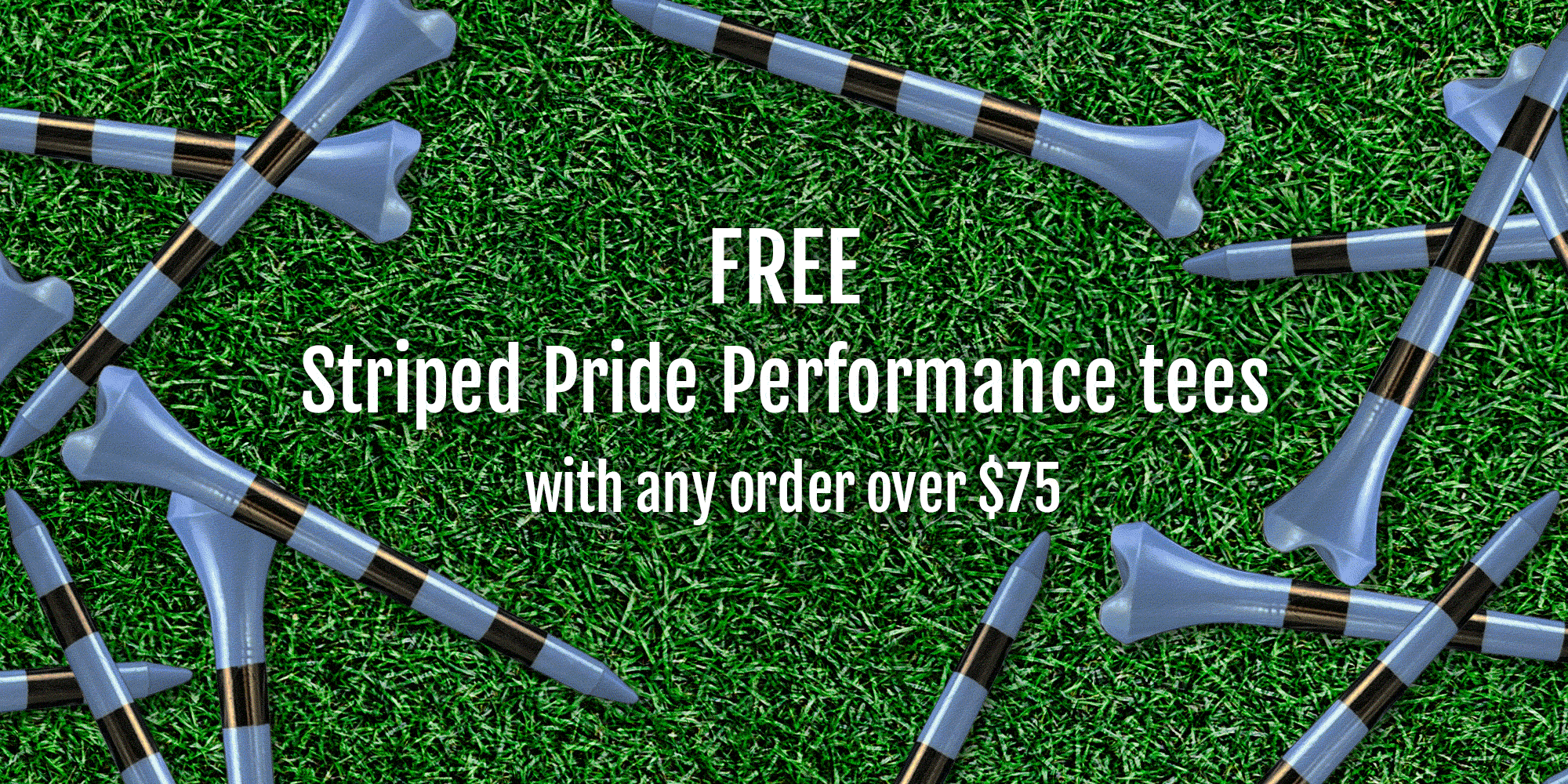 Striped Pride Performance™ Plastic Tees 2 3/4" White