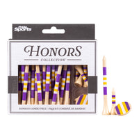 Honors Bamboo Combo Pack - 40 3 ¼" Tees, 10 1 ½" Tees, and 3 Ball Markers - Purple/Yellow