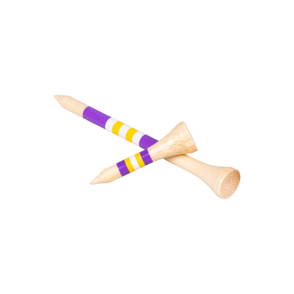 Honors Bamboo Combo Pack - 40 3 ¼" Tees, 10 1 ½" Tees, and 3 Ball Markers - Purple/Yellow