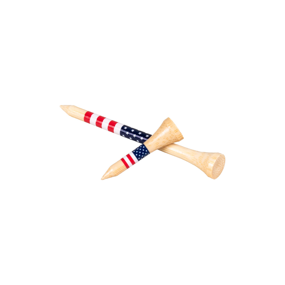 Honors Bamboo Combo Pack - 40 3 ¼" Tees, 10 1 ½" Tees, and 3 Ball Markers - USA Flag
