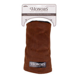 Honors Collection brown canvas barrel driver headcover with black leather top displayed in its packaging.