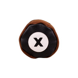 Top view of the Honors Collection barrel fairway headcover's black leather cap with white X patch.