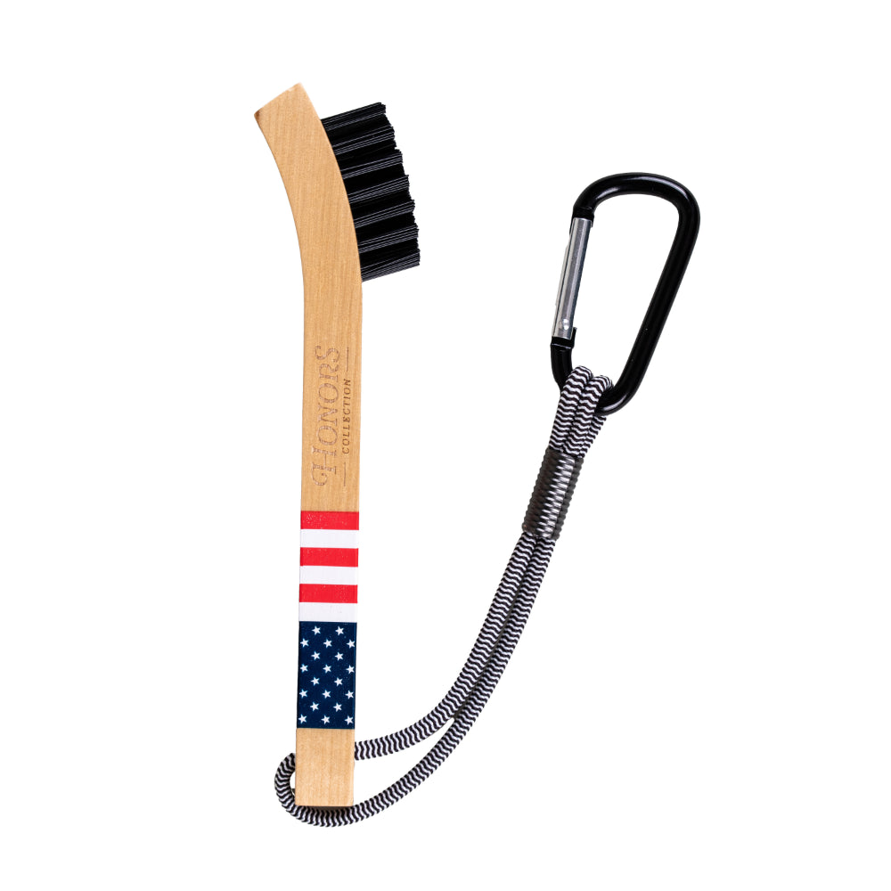 Honors Wooden Club Brush - USA Flag