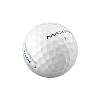 White golf ball with 'MAXFLI' and 'SOFTFLI' branding on a white background