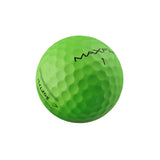 Green golf ball with 'MAXFLI' and 'Softfli' branding on a white background