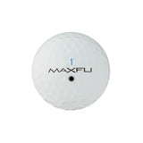White golf ball with 'MAXFLI' branding on a white background