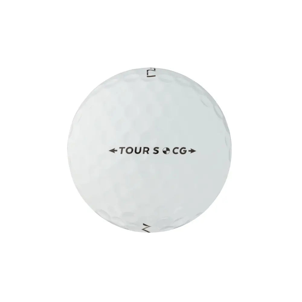 White Maxfli golf ball with 'TOUR S CG' text on a white background