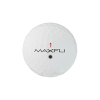 White golf ball with 'MAXFLI' branding on a white background