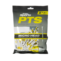 Bag of golf tees with visible branding on a white background