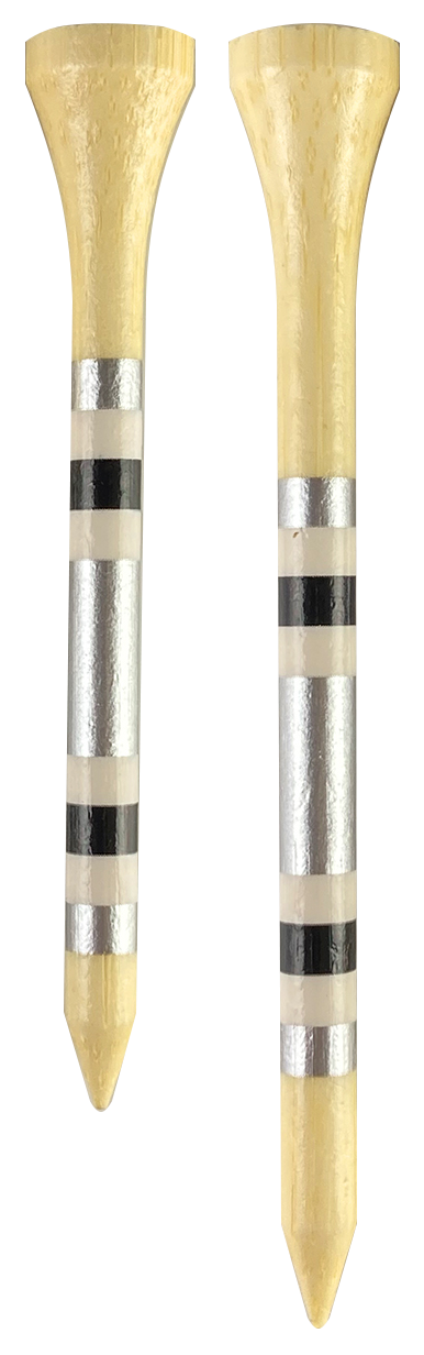 Nova Bamboo Golf Tees™ - Silver / White / Black