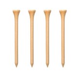 Four natural golf tees on a white background