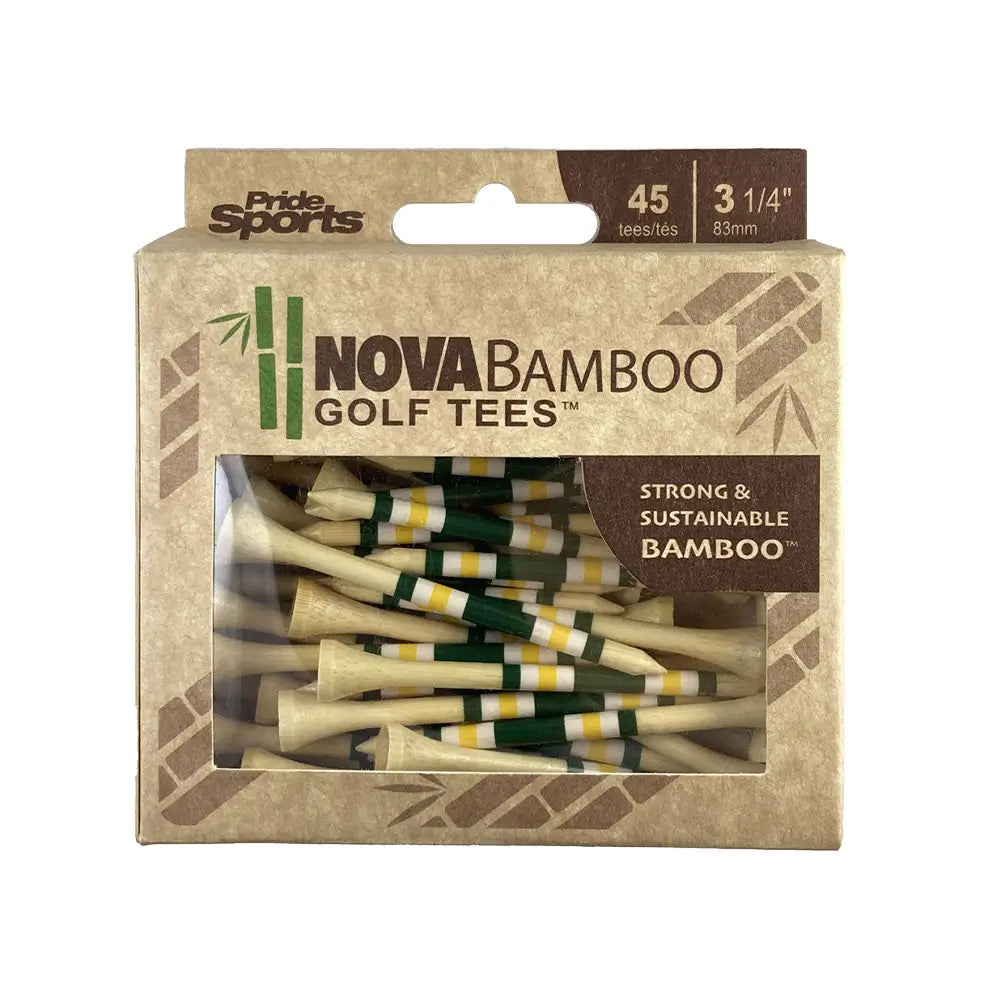 3-1/4" package of the Nova Bamboo Golf Tees™ - White / Yellow / Green
