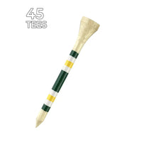 Up close of the Nova Bamboo Golf Tees™ that says 45 tees. 