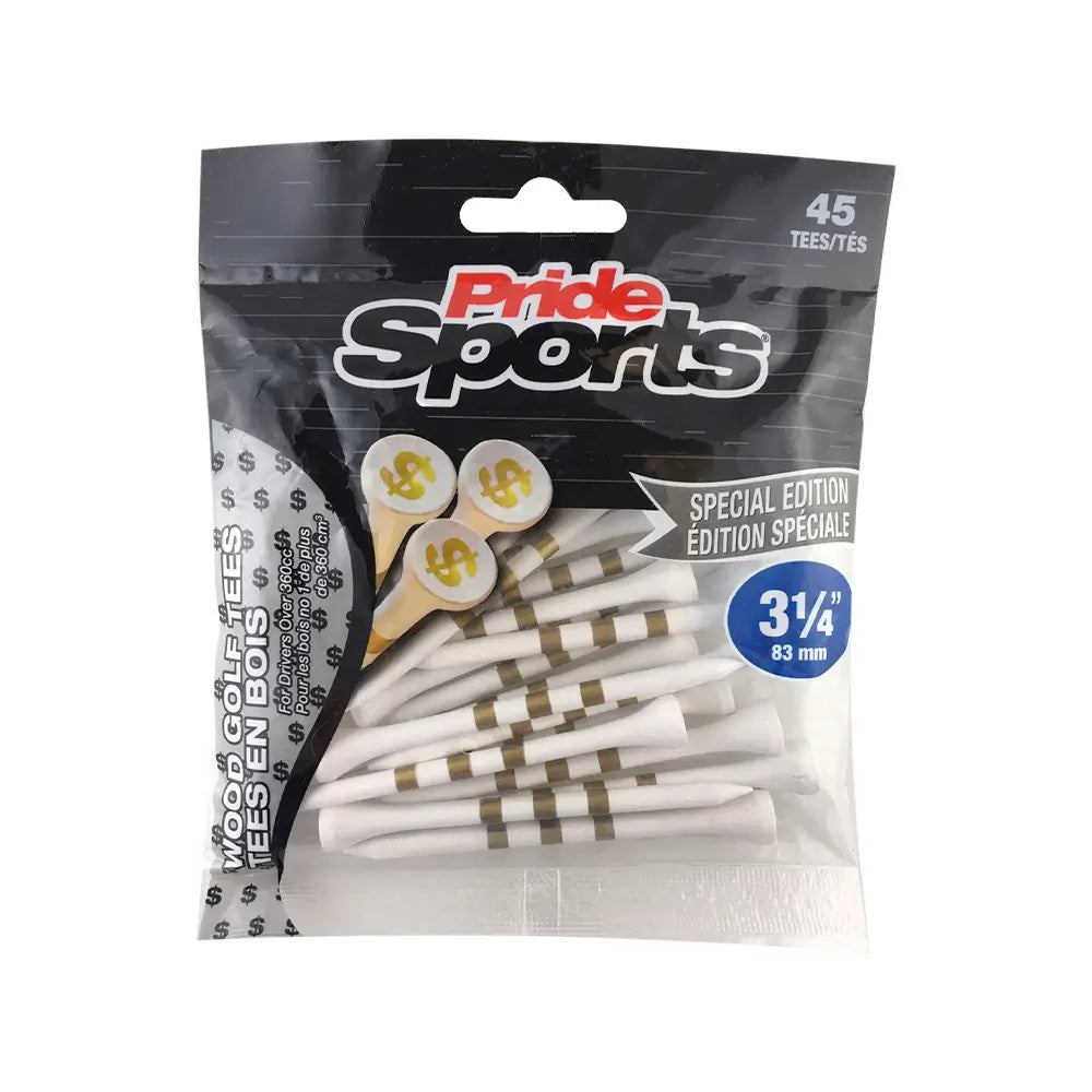Package of Special Edition Dollar Sign Wood Golf Tees