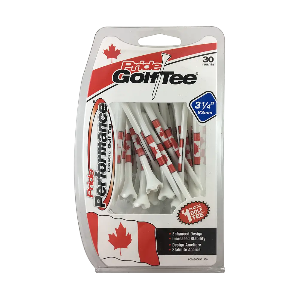 Pack of Pride Golf Tee with a Canadian flag design.