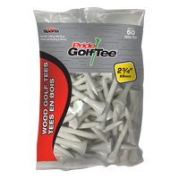 A 50 count package of the white 2 ¾" Pride Golf Tee® Packs.