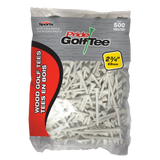 A 500 count package of the white 2 ¾" Pride Golf Tee® Packs.