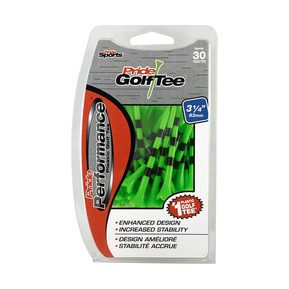 Pride Performance green and black stripe packaging. 
