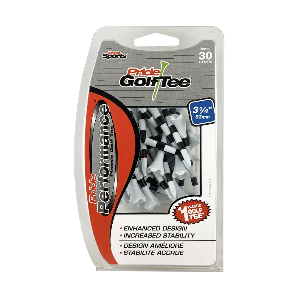 Pride Performance white and black stripe packaging. 