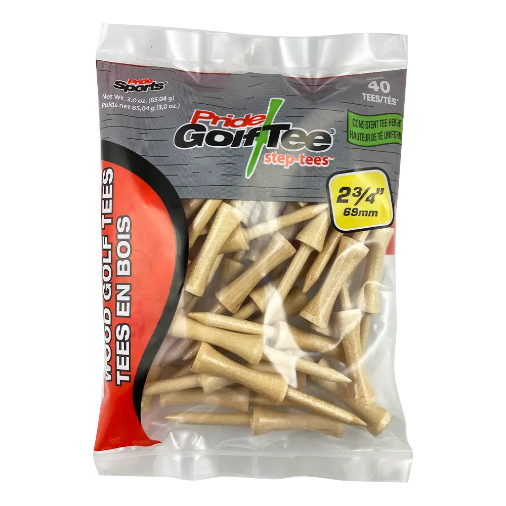A package of the natural 2-3/4" step tees.