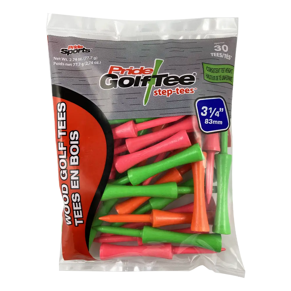 A package of the neon mix 2-3/4" step tees.