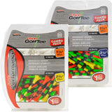 Two packages of Pride GolfTee golf tees on a white background