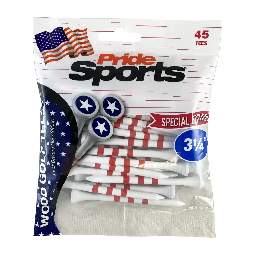 Package of Special Edition Star and Stripes Wood Golf Tees.