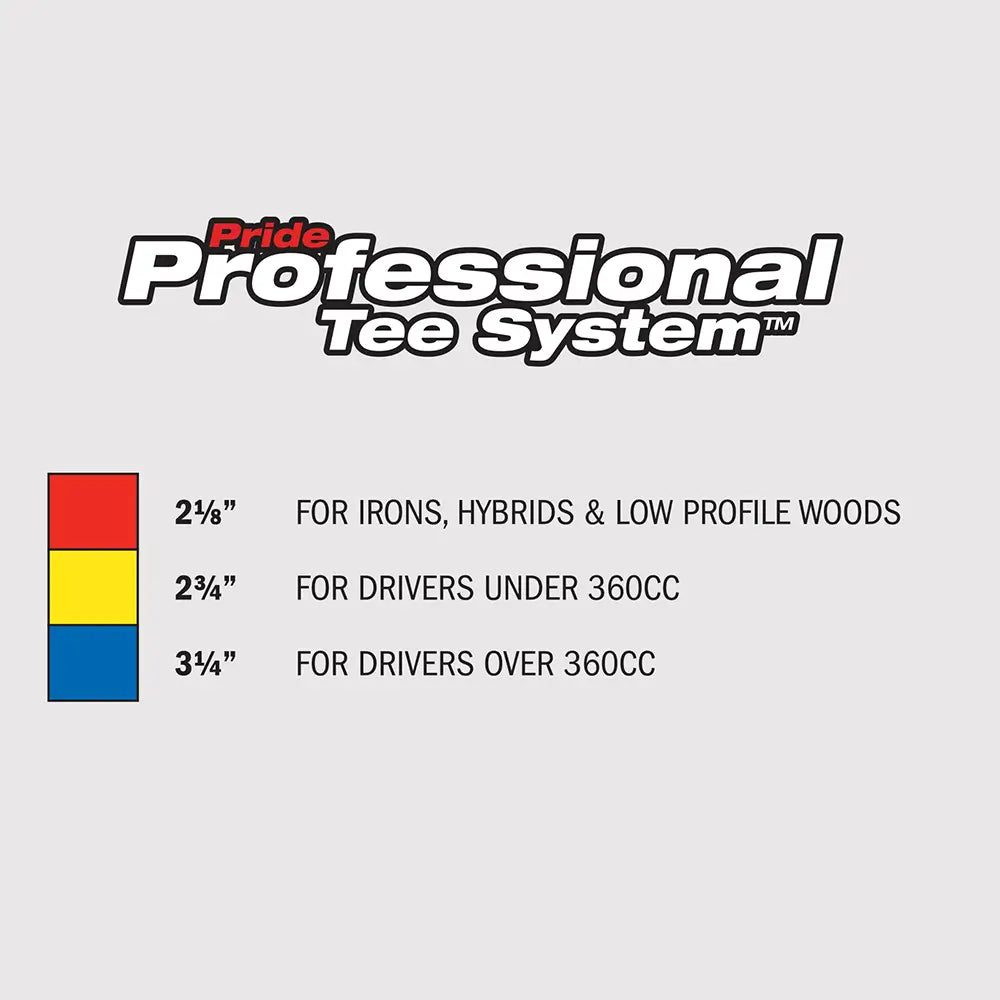 Professional Tee System Tee Length Compare Chart