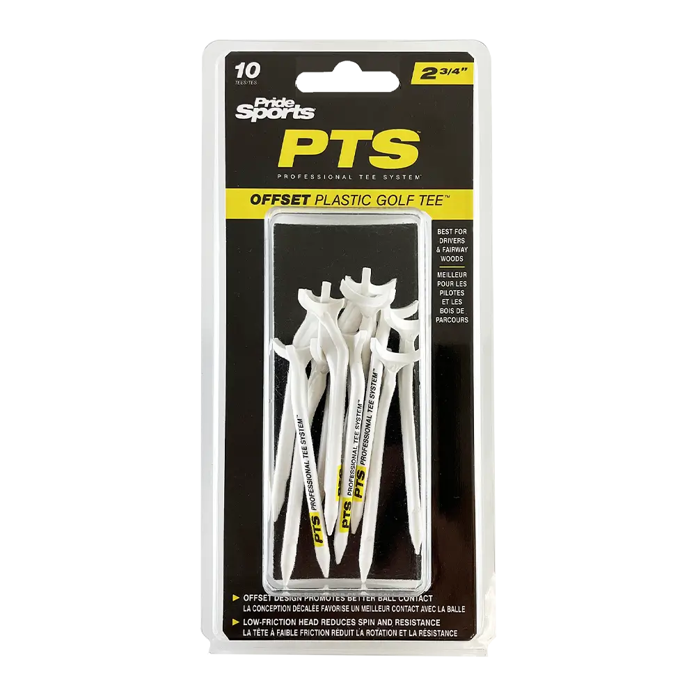 PTS Offset Plastic Golf Tee 2-3/4" Packaging
