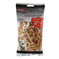 Package of 120 natural golf tees with red 'ShorTEE' branding on a white background
