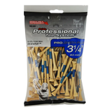 Pack of golf tees with packaging labeled 'Pride Professional Tee System' on a white background.