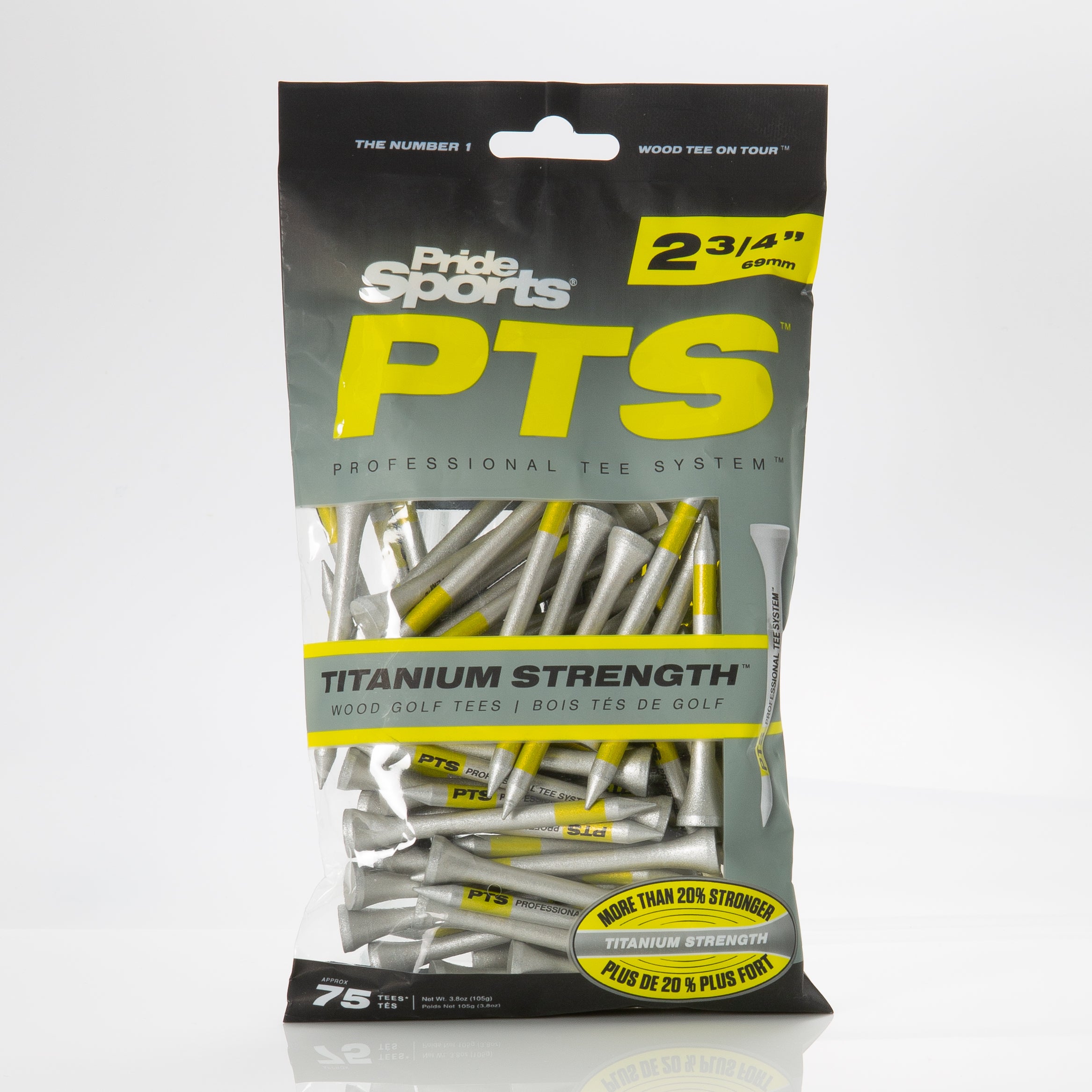Professional Tee System™ (PTS) - 2 3/4" Titanium Strength™ Wood Golf Tees