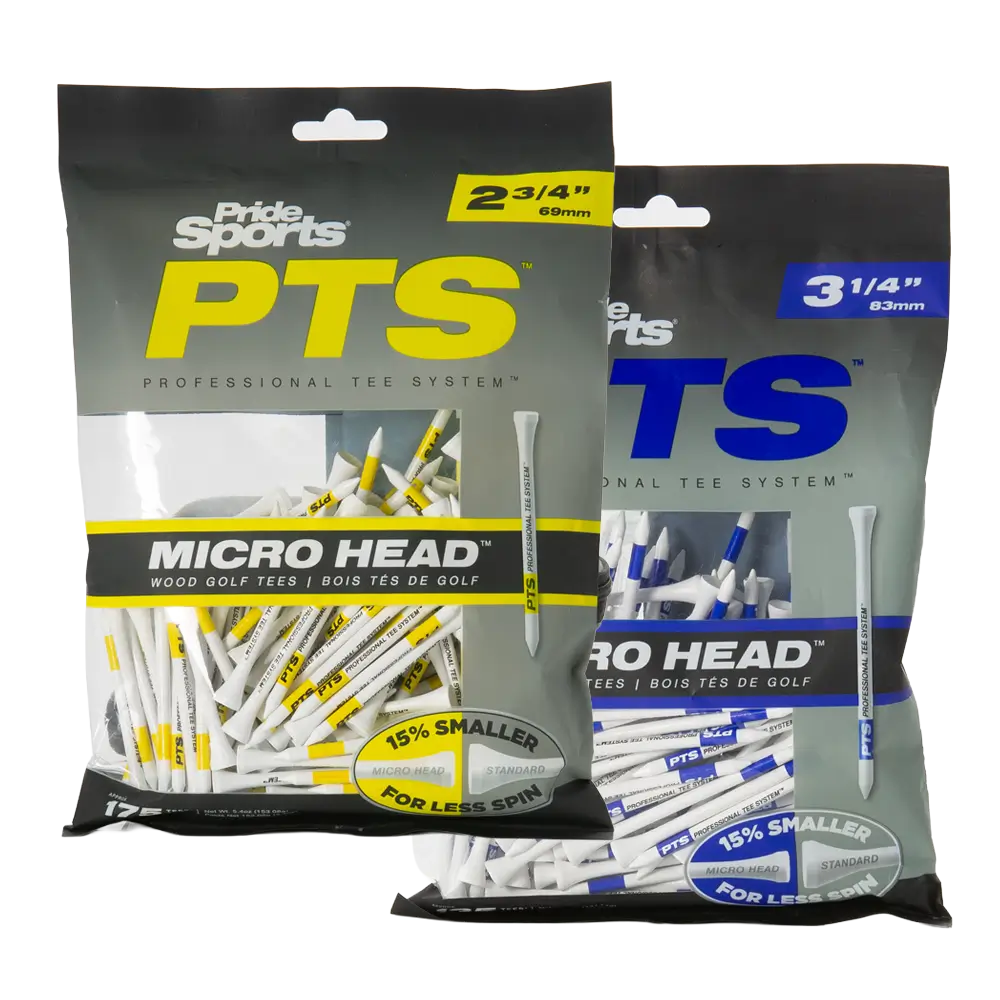 Two packages of Pride Professional Tee System with different tee lengths on a white background.