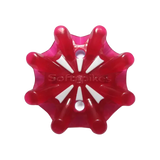 Front view of the Pulsar Golf Spikes berry/white.