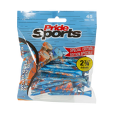 2-3/4" Paint Splatter Tee packaging in blue/orange colors with "Pride Sports" as the label.