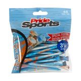 3-1/4" Paint Splatter Tee packaging in blue/orange colors with "Pride Sports" as the label.