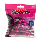 3-1/4" Paint Splatter Tee packaging in pink colors with "Pride Sports" as the label. 