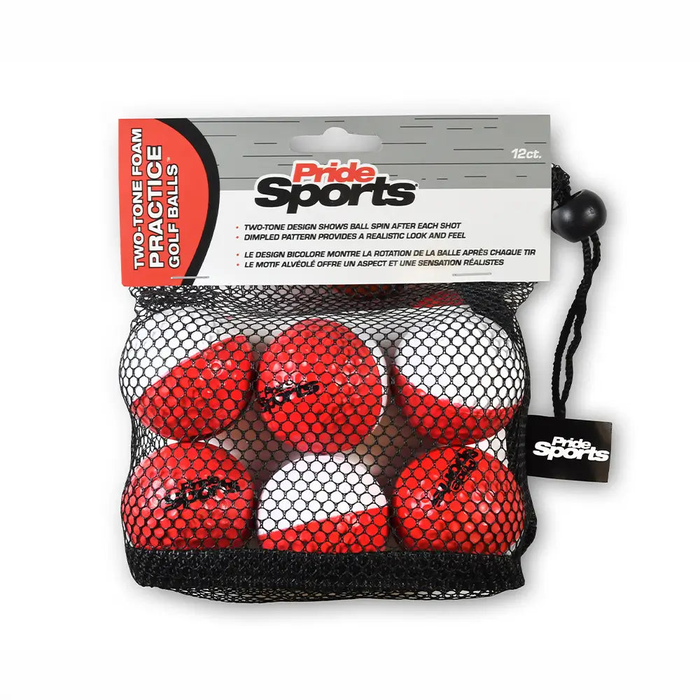 Two Tone Foam Practice Balls in a Pride Sports Bag