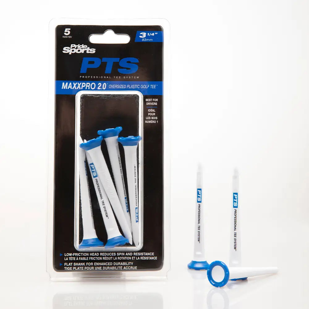 PTS 3-1/4" packaging with 3-1/4" tees next to the package. 