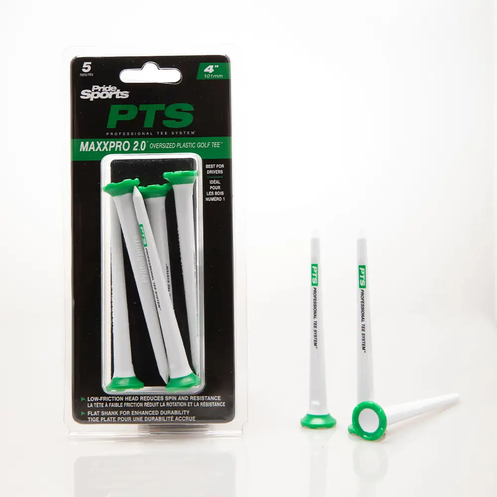 PTS 4" packaging with 4" tees next to the package. 