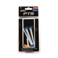 PTS 3-1/4" and 1-1/2" packaging with 3-1/4" and 1-1/2" tees next to the package. 