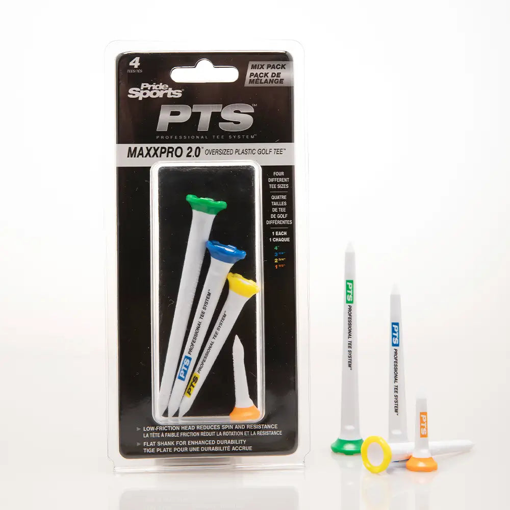 PTS mixed packaging with select different tees next to the package. 