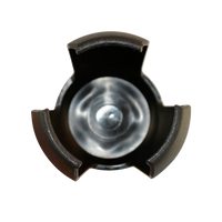 Black and silver golf ball pick up attachment on a white background