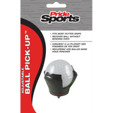 Pride Sports adjustable ball pick-up packaging with a black and white ball pick-up device.