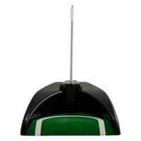 Black and green putting practice area with a white flag on a white background