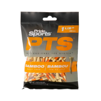 Pride Sports PTS orange bamboo tees packaging. 