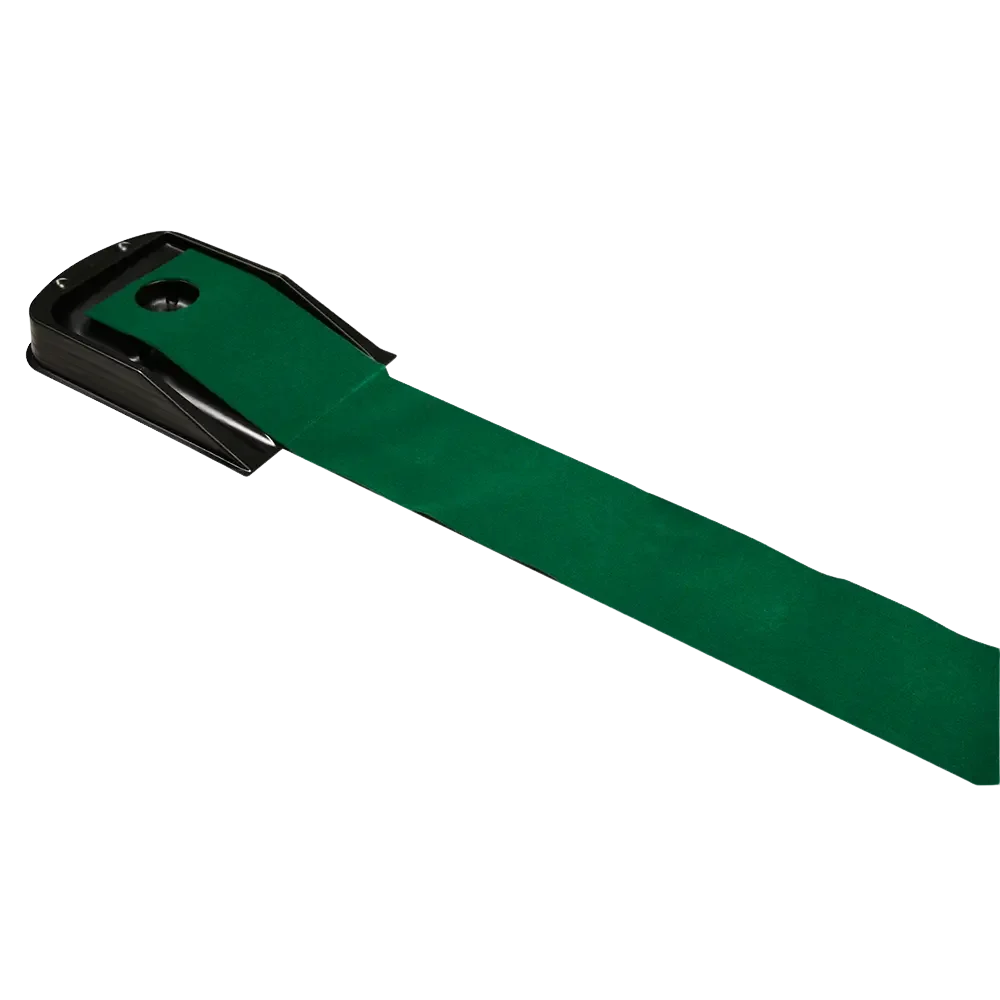 Picture of the continuous return putting mat product laid out. 