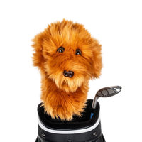Golf club headcover shaped like a plush Doodle dog.