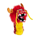 A dragon-shaped golf club head cover.