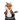 A fox-shaped golf club head cover sitting in a golf bag, with a club peeking out.